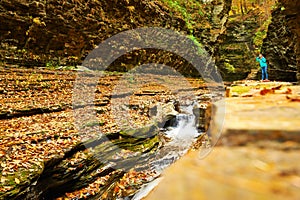 Cave waterfall at Watkins Glen state park