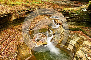 Cave waterfall at Watkins Glen state park