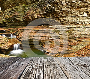 Cave waterfall at Watkins Glen state park