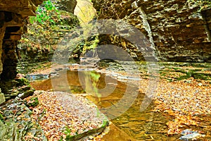 Cave waterfall at Watkins Glen state park