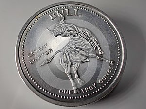 Caveat Emptor Bull and Bear Fine Silver Round - V2 photo