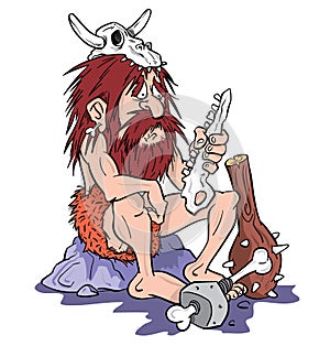 Caveman cartoon illustration