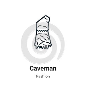 Caveman outline vector icon. Thin line black caveman icon, flat vector simple element illustration from editable fashion concept