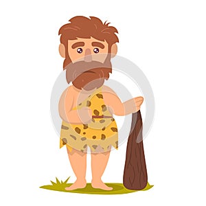 Caveman prehistoric neanderthal mascot design illustration