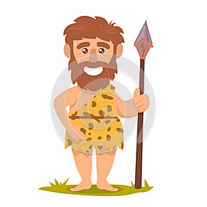 Caveman prehistoric neanderthal mascot design illustration