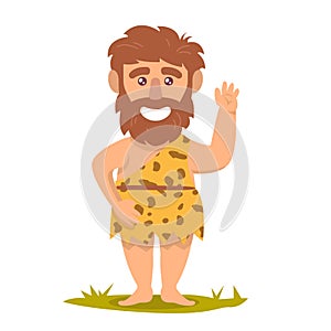 Caveman prehistoric neanderthal mascot design illustration