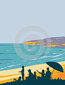 Cavendish Beach on Prince Edward Island National Park Canada WPA Poster Art