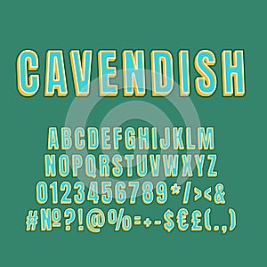 Cavendish vintage 3d vector alphabet set