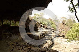 Cavern of seasonal chitradhara waterfall