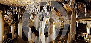 Cavern of stalactites and stalagmites.