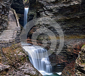 Cavern Waterfalls in Watkins Glen State Park