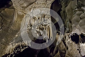 Caves and cave formations in the canyon of the river next to Bor in Serbia