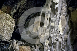 Caves and cave formations in the canyon of the river next to Bor in Serbia