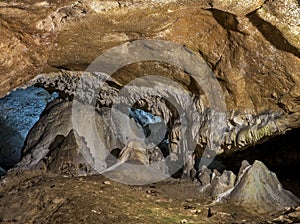 Caves and cave formations in the canyon of the river next to Bor in Serbia