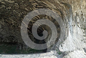 caves dug inside the mountain used in the prehistoric era by primitive men as shelter