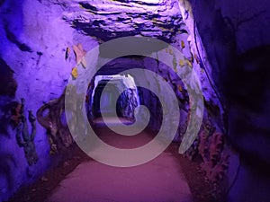 Caves are formed by the dissolution of limestone.Caves are formed by the dissolution of limestone.