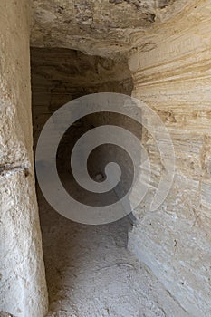 The caves  of the hermits are located near the Deir Hijleh Monastery - Monastery of Gerasim of Jordan in the Judean Desert in