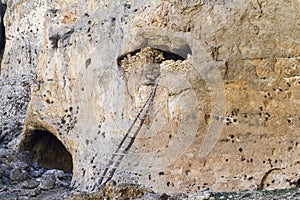 Caves near the Christian town of Maaloula photo