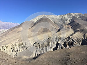 Caves near Muktinath in Mustang District, Nepal in Winter.