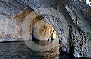 Caves at Paxos island in Greece