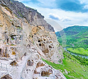 The caves in rock of Erusheti Mount
