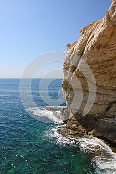 Caves Rosh Hanikram. Border of Israel and Lebanon