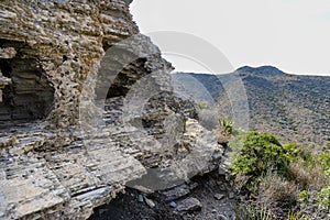 Caves on top of the mountain, Spain photo