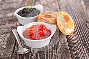 Caviar and blinis