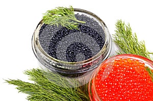 Caviar with dill photo