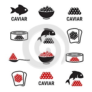 Caviar icons set