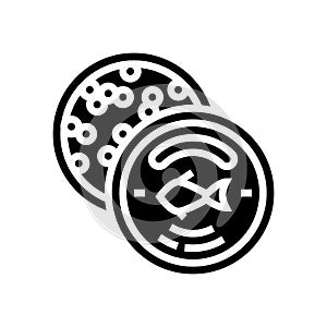 caviar seafood glyph icon vector illustration