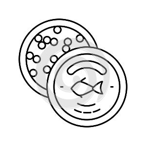 caviar seafood line icon vector illustration