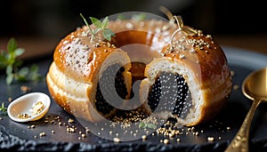 Caviar-Stuffed Donut