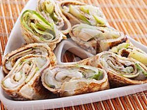 Cavier wraps with cucumber