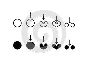 Cavitation icon	,  line color vector illustration