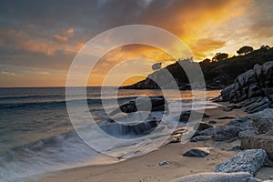 Cavoli Beach on Elba Island at sunset