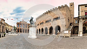 The Cavour square in Rimini Italy