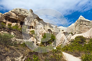 Cavusin castle in Cappadocia