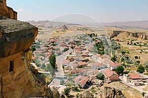 Cavusin old village, cave town in Cappadocia, Turkey