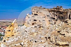 Cavusin ruined rock village in Cappadocia, Turkey