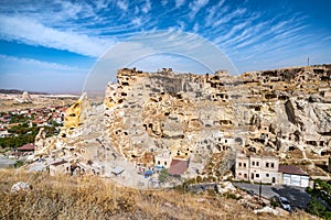 Cavusin ruined rock village in Cappadocia, Turkey