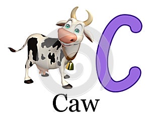 Caw farm animal with alphabate