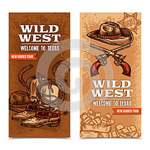 Cawboy Wild West Vertical Banners