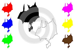 Caxias city (Federative Republic of Brazil, Maranhao state) map vector illustration,