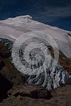 Cayambe glacier in the equator