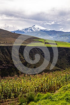 Cayambe volcano, the only one crossed by the equinoctial line