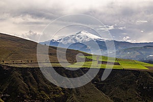 Cayambe volcano, the only one crossed by the equinoctial line