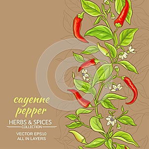 Cayenne pepper vector background