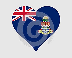 Cayman Islands Heart Flag. Caymans Love Shape Flag. British Overseas Territory Banner Icon Sign Symbol Clipart. EPS Vector