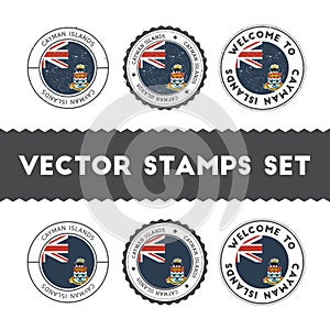 Caymanian flag rubber stamps set.